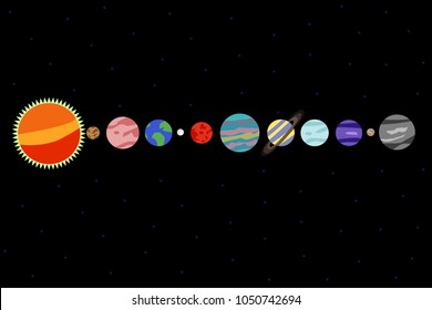 planet set cartoon flat star universe