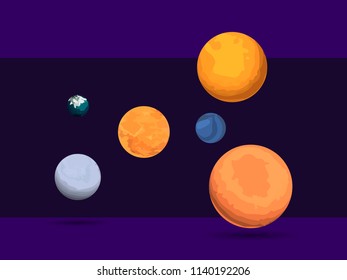 Planet set. Outer space. Vector illustration