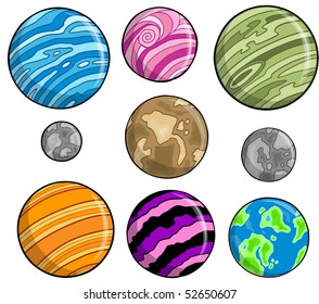 Planet Set Vector Illustration