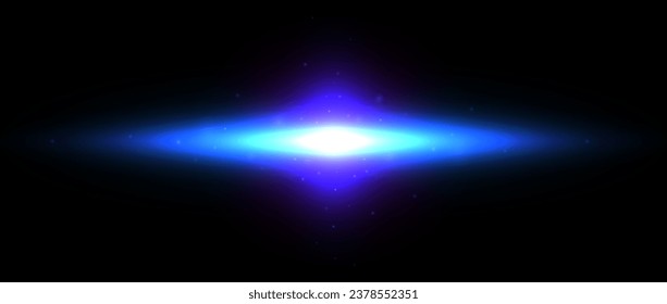 Planet shine effect. Blue purple light solar light glare concept. Abstract glowing element in dark space. Sun with sparks illustration. Vector design shape for poster, banner, cover, brochure, booklet