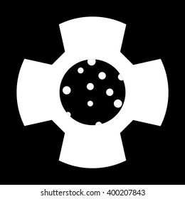 Planet sign in black and white.