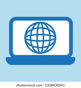 planet sign on laptop screen monitor parallels meridians geography