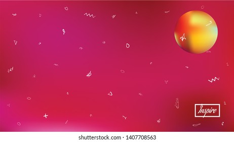 Planet and signs background. Illustration, blend. Astonomic hi-res and fresh. Stars, planets, signs. Colorful universe new stars light.