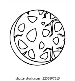 planet silhouette line art. black and white planet vector isolated on white background. vector alien planets.saturn, uranus, neptune, jupiter, mercury. solar system. astronomy