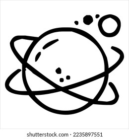 planet silhouette line art. black and white planet vector isolated on white background. vector alien planets.saturn, uranus, neptune, jupiter, mercury. solar system. astronomy