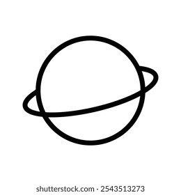 Planeta Simples Ícone Desenho de Mão Preto e Branco
