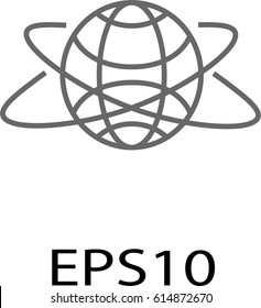 Planet simple outline  icon. Internet networks concept.