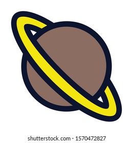 Planet. Simple Vector Color Icon.
