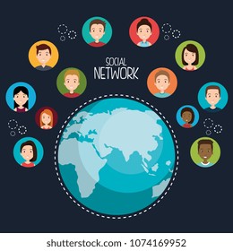 planet with social network icons
