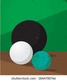 der Planet im Sonnensystem, die Kunstwerke haben 9 Planeten, es hat nur den Planeten ohne Sonne, der Planet sind Merkur, Venus, Erde, Mars, Jupiter, Saturn, Uranus, Neptun und Pluto