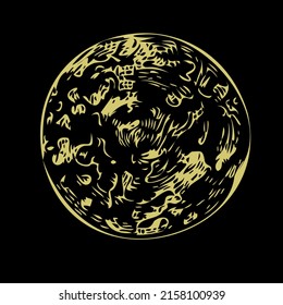 The planet of the solar system in graphic style