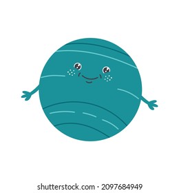 Planet-Sonnensystem Neptun handgezeichnete naive Kunst