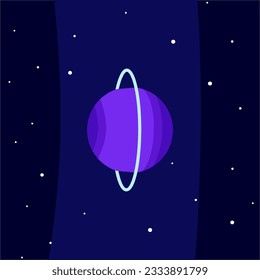 Planet des Sonnensystems uranus in Farbe, auf einem Hintergrund des Raumes. Vektorgrafik.