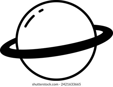 Planet solid glyph vector illustration