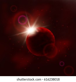 Planet in space. Abstract vector background