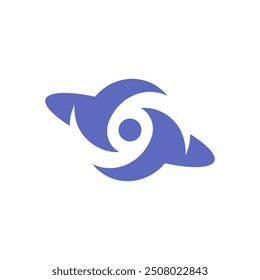 Planet Space and Black Hole Logo Design Vector