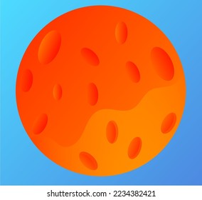 A planet in space with blue background