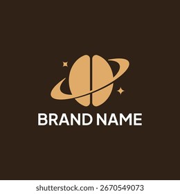 Planet Space Coffee Bean Logo