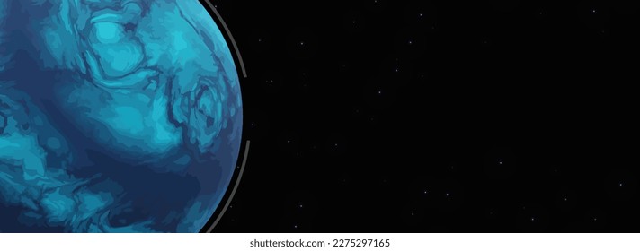 Planet in space with copy space
