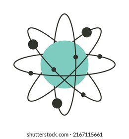 Planet Space Cosmos Satellire Globe Sphere Atom  Molecule Astronomy Round Label Icon. Celestial Planet Orbit Symbol Template. Graphic Boho Simple Planet.