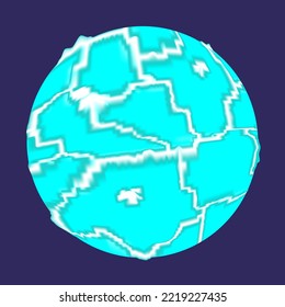 Planet in space covered with ice. An object for a computer space game. Flat style. Vector illustration