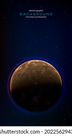 Planet in space draw world map with dots. Abstract vector technology business background.