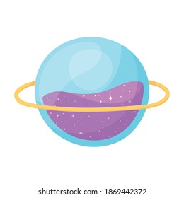 planet space galaxy astronomy in cartoon style vector illustration