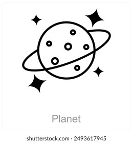 Planet and space icon concept
