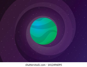 Planet Space Icon Galaxy Solar System Vector Illustration