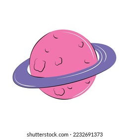 planet space icon isolated flat