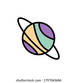 Weltraumsymbol. Einfache Farbe mit umrissenen Vektorelementen von esoterischen Symbolen für i und ux, Website oder mobile Anwendungen