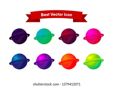 Planet Space icon Vector Illustration Galaxy Solar System