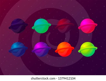 Planet Space icon Vector Illustration Galaxy Solar System