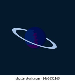 Planeta en el espacio, ilustración, vector sobre fondo blanco.