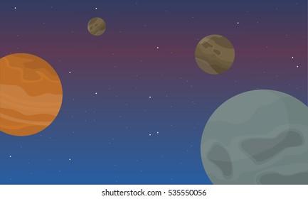 Planet in space landscape collection