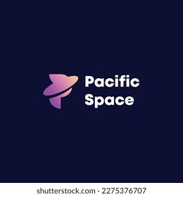 Planet Space Letter P Planet Space Logo Design Vector