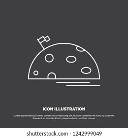 planet, space, moon, flag, mars Icon. Line vector symbol for UI and UX, website or mobile application