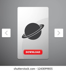 planet, space, moon, flag, mars Glyph Icon in Carousal Pagination Slider Design & Red Download Button