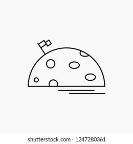 planet, space, moon, flag, mars Line Icon. Vector isolated illustration