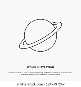 planet, space, moon, flag, mars Icon. Line vector gray symbol for UI and UX, website or mobile application