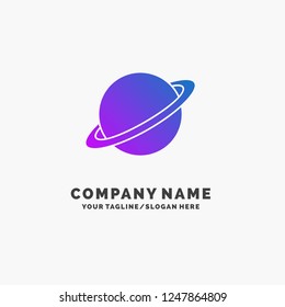 planet, space, moon, flag, mars Purple Business Logo Template. Place for Tagline.