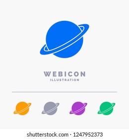 planet, space, moon, flag, mars 5 Color Glyph Web Icon Template isolated on white. Vector illustration