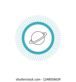 planet, space, moon, flag, mars Line Icon. Vector isolated illustration