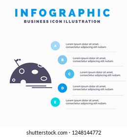 planet, space, moon, flag, mars Infographics Template for Website and Presentation. GLyph Gray icon with Blue infographic style vector illustration.