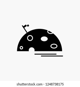 planet, space, moon, flag, mars Glyph Icon. Vector isolated illustration