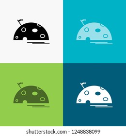 planet, space, moon, flag, mars Icon Over Various Background. glyph style design, designed for web and app. Eps 10 vector illustration