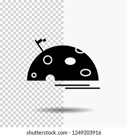 planet, space, moon, flag, mars Glyph Icon on Transparent Background. Black Icon