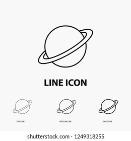 planet, space, moon, flag, mars Icon in Thin, Regular and Bold Line Style. Vector illustration