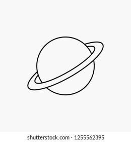 planet, space, moon, flag, mars Line Icon. Vector isolated illustration