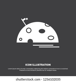 planet, space, moon, flag, mars Icon. glyph vector symbol for UI and UX, website or mobile application